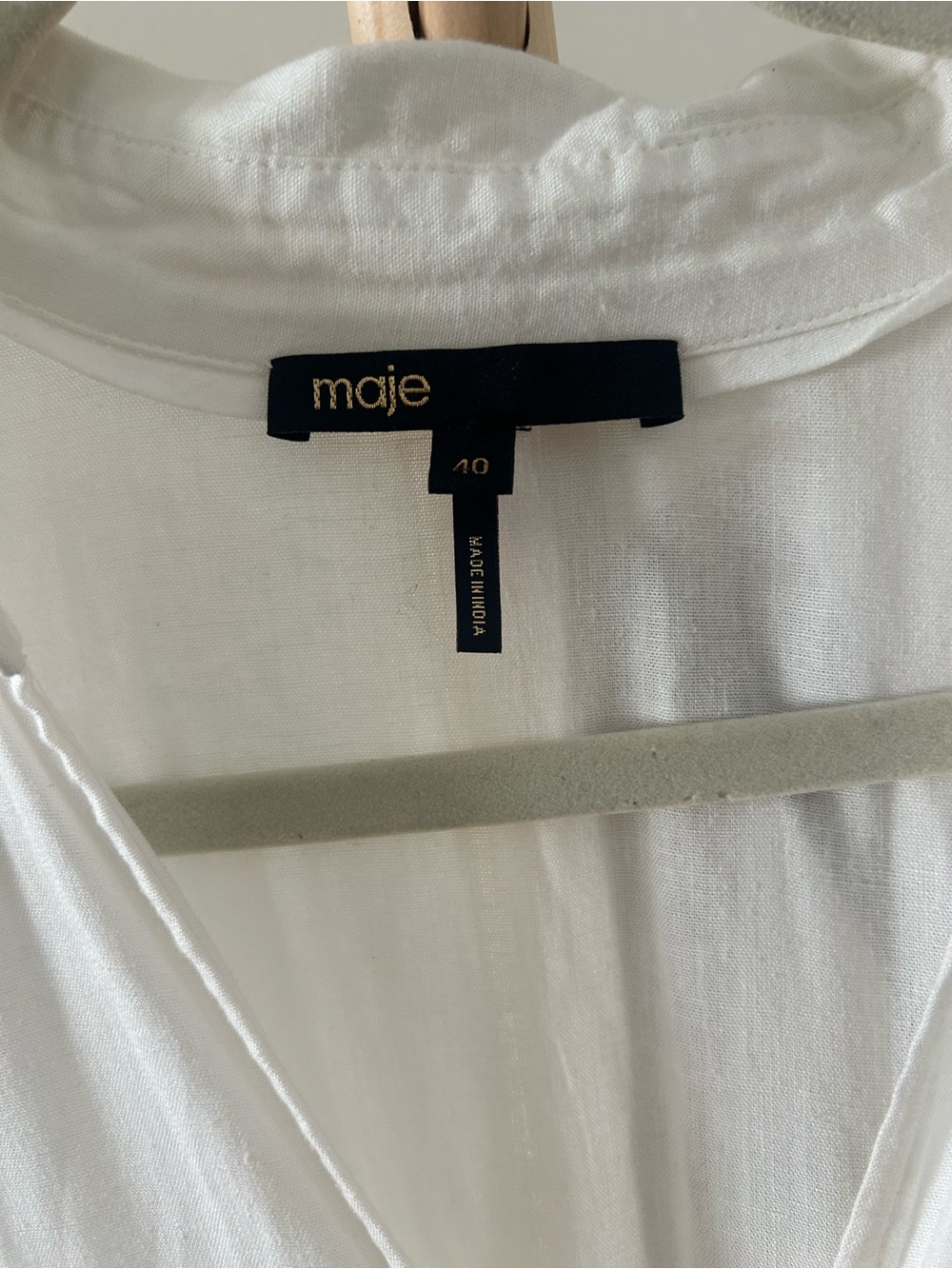 Maje White Button-Front Tiered Maxi Dress with Lace Trim - Picture 4 of 14